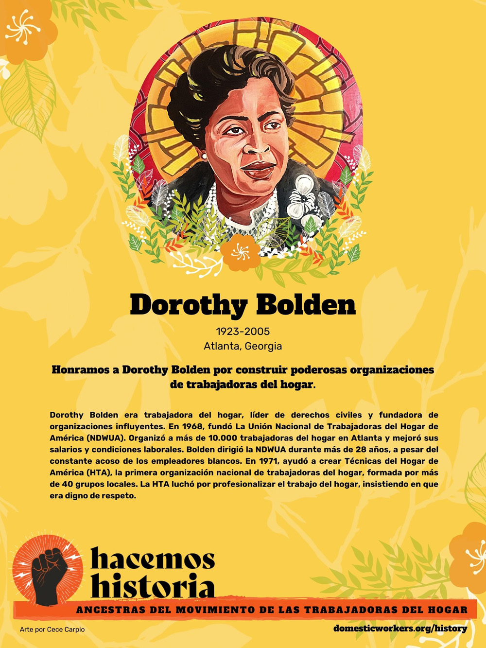 Retratos de las ancestras del movimiento de trabajadoras de hogar: Dorothy Bolden