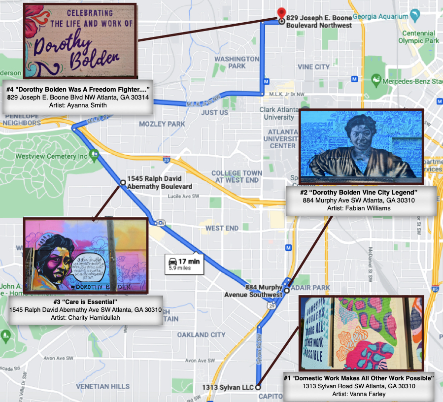 Dorothy Bolden Mural Tour Map