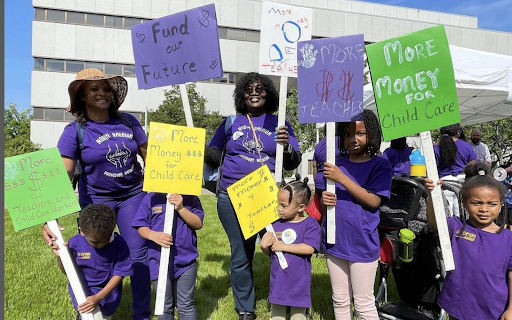 Childcare workers assemble in North Carolina in 2023