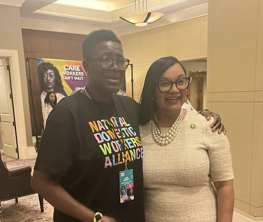 June Barrett and Congresswoman Nikema Williams