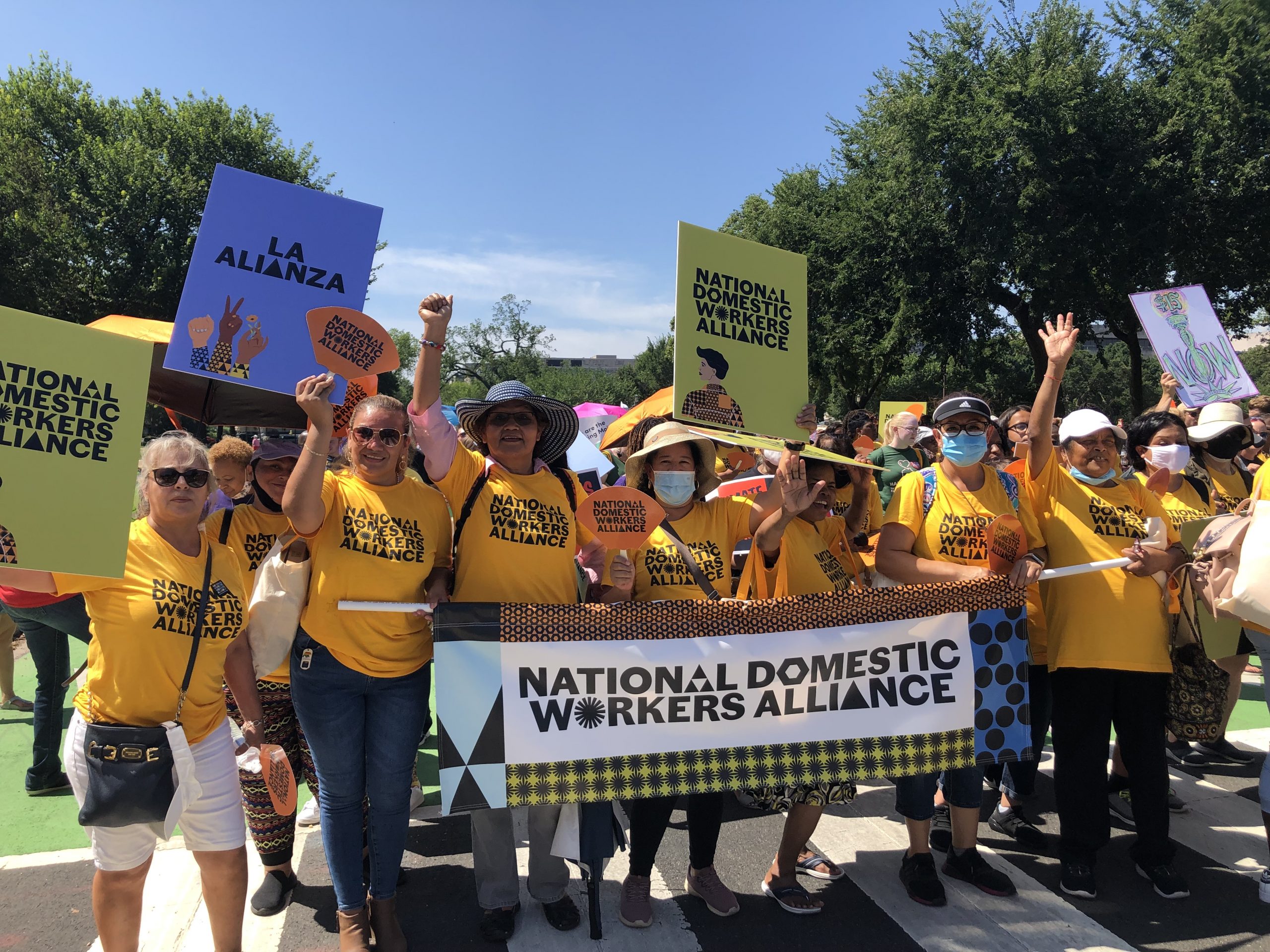 DMV Chapter Members march for investments in care as part of a national rally with SEIU