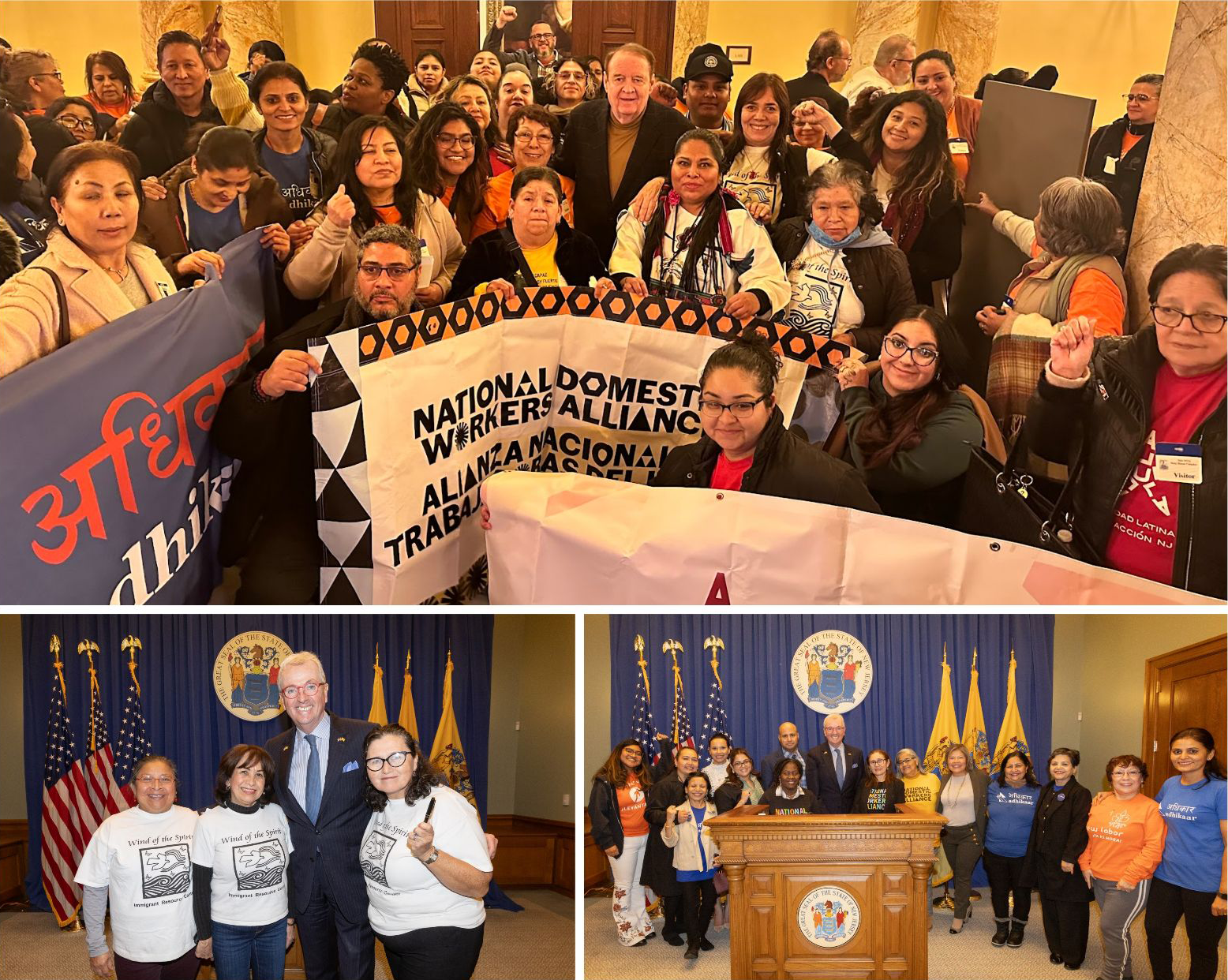 New Jersey organizers celebrate the passage of the New Jersey Domestic Workers Bill of Rights