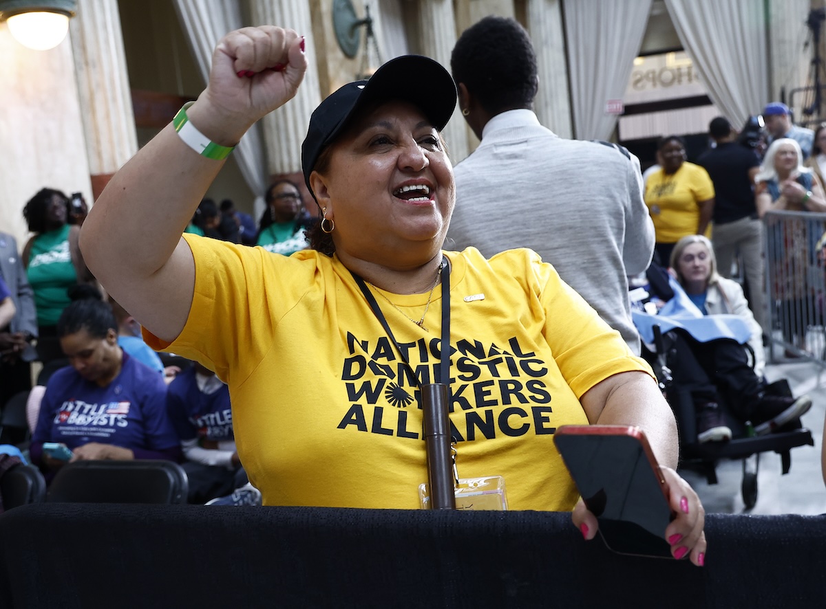 WASHINGTON, DC - APRIL 09: Care Can’t Wait Action coalition hosts a rally in Union Station with President Joe Biden alongside family caregivers, care workers and early childhood educators, and advocates to celebrate care champions working to expand access to affordable, quality care for millions and strengthen our nation’s economy and workforce on April 09, 2024 in Washington, DC (Photo by Paul Morigi/Getty Images for Care Can't Wait Action)