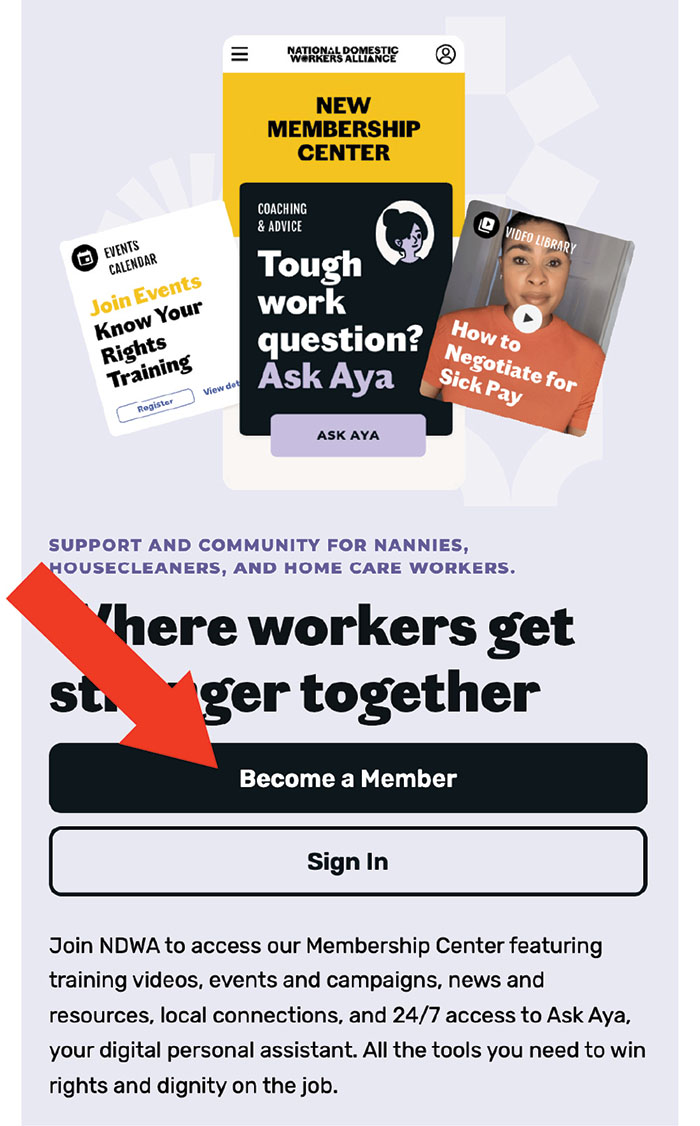Click the Become a Member button